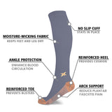 Copper Infused High Performance Anti Fatigue Knee High Compression Socks (1-Pair)