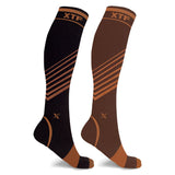 2-Pairs: Copper Compression Striped Knee High Socks