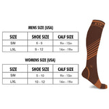 2-Pairs: Copper Compression Striped Knee High Socks