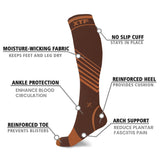 2-Pairs: Copper Compression Striped Knee High Socks