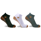 Copper-Infused Low Cut Ankle Length Compression Socks (3-Pairs)