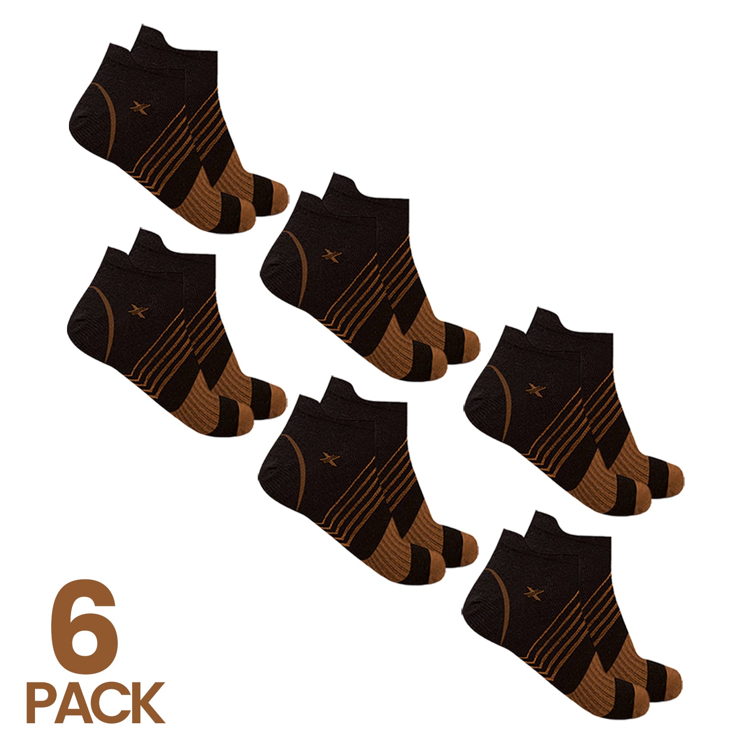 COPPER-INFUSED ANKLE LENGTH COMPRESSION SOCKS (6-PAIRS) CopperFlux COPPER-INFUSED ANKLE LENGTH COMPRESSION SOCKS (6-PAIRS) CopperFlux