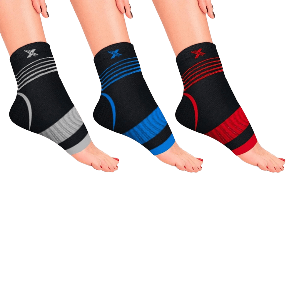 Ultra-V Striped Compression Ankle Sleeves
